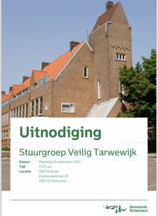 Uitnodiging Stuurgroep Veilig Tarwewijk